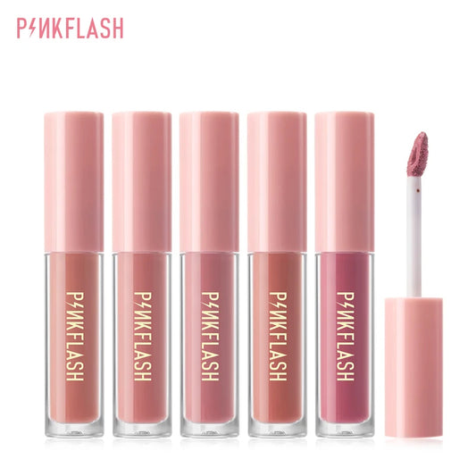 PINKFLASH Lipgloss Matte Lipstick Soft Moisturizing Red Nude Pink Melting Lip Cream Waterproof Makeup Not Fade Lip Gloss Liptin