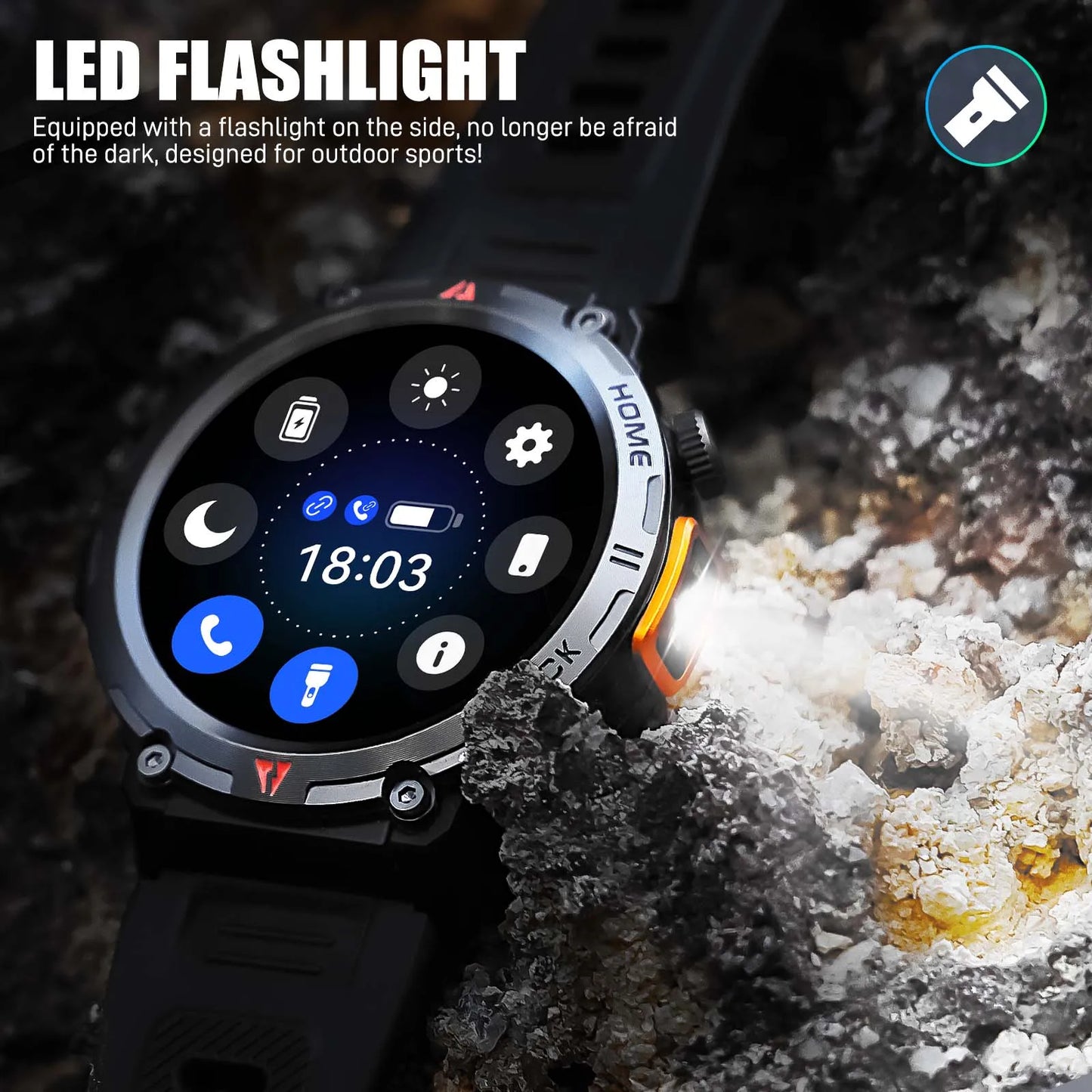 EIGIIS 2025 New Smart Watch KE3 3ATM Waterproof Sport Genuine Original Design Men Bluetooth Call Health Monitor With Flashlight